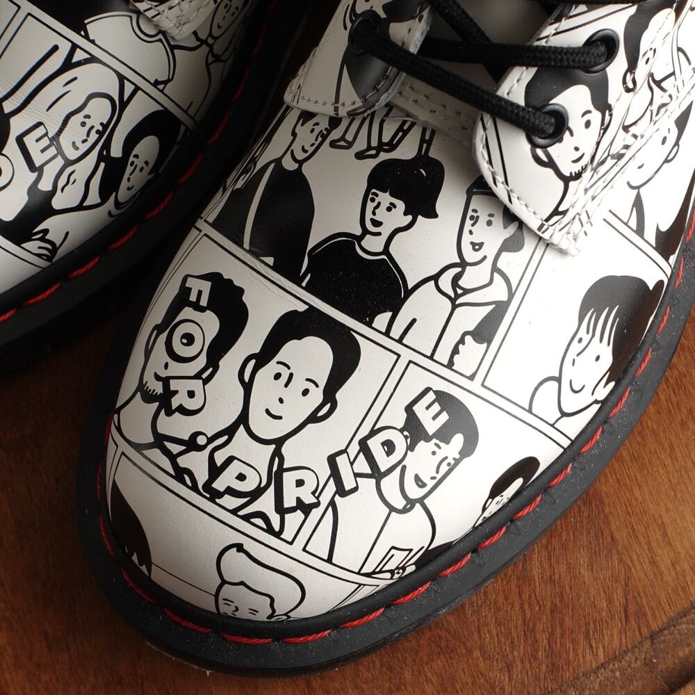 Dr. Martens Boots Unisex SZ M9 W10 BLK White 1460 Fuyuki Kanai For Pride Combat - Picture 5 of 16